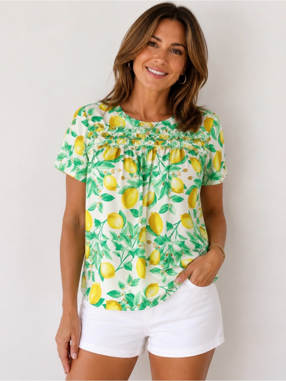 Elle brand lemon print top